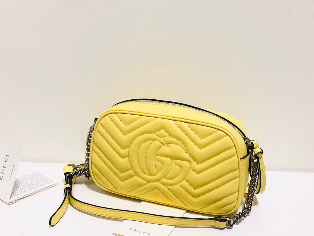 Marmont Small Matelasse Shoulder Bag 447632 Yellow